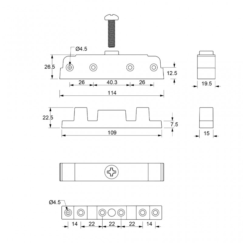 BED FRAME BRACKET 11,4 SINGLE SCREW BED CONNECTORS